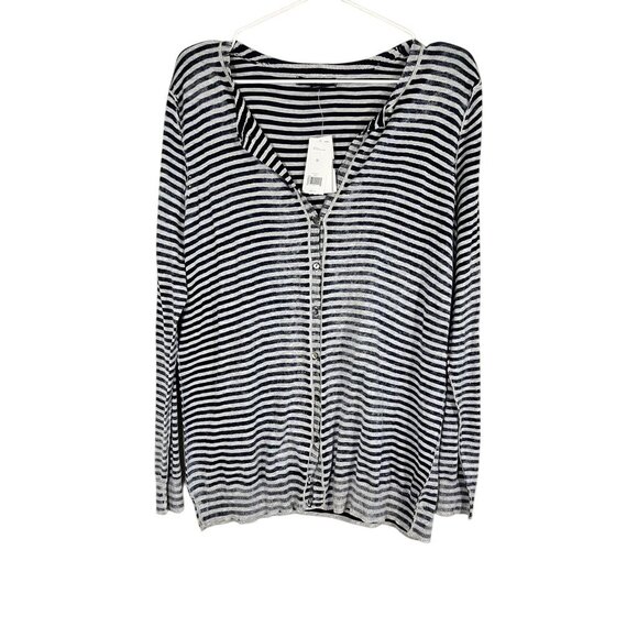 Banana Republic Striped Knit Sweater Blue XL Preppy Classic Chic Old Money Retro - Picture 1 of 8
